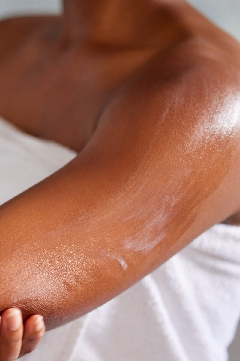 Moisturising with shea butter benefits.