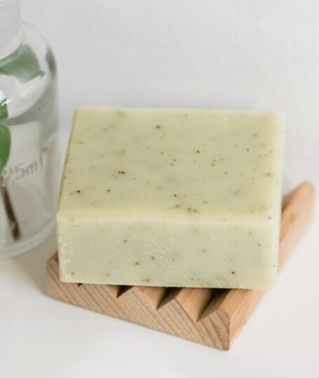 natural soap on a draining dish